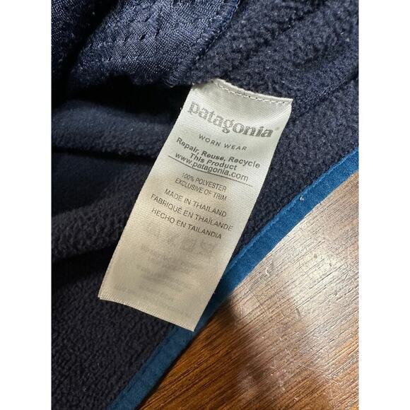 Patagonia Synchilla Pullover Sweater Snap T Blue Men Medium Hiking Outdoor Fall - Picture 3 of 11